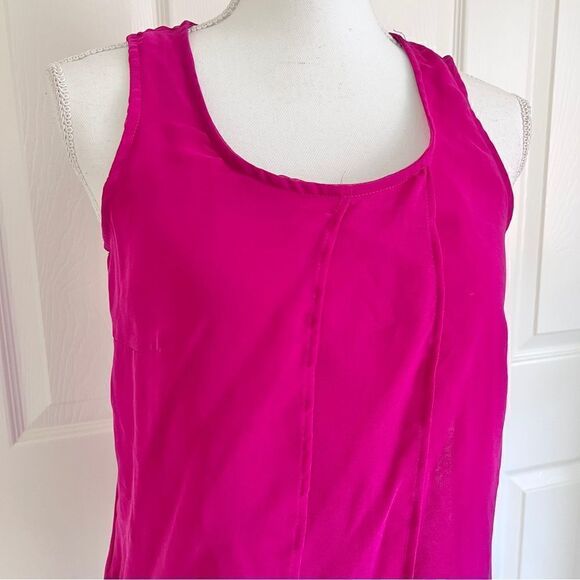 Bobeau Sami Sheer Summer Tank Top with Layers in Fuchsia XS NEW - Picture 2 of 8